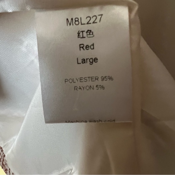 Blazer Plaid Double Breasted Tweed Gold Buttons Red Large - Picture 7 of 7